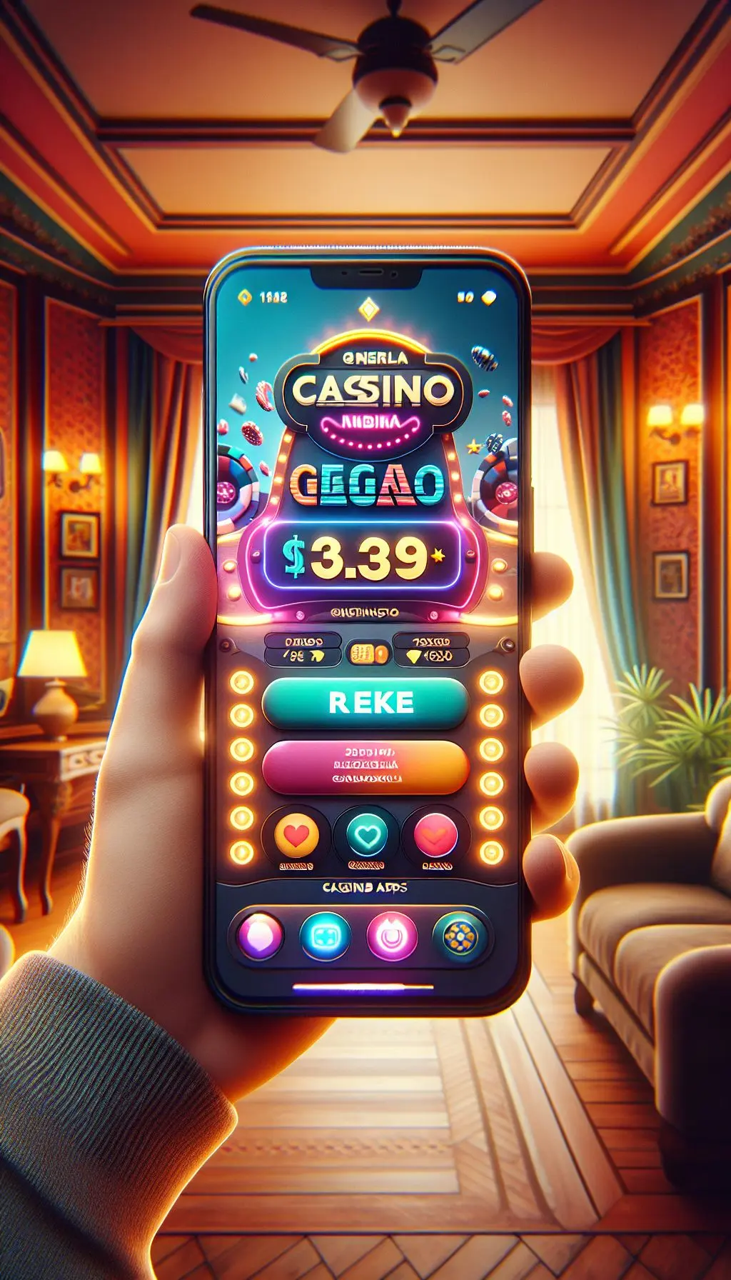 Interfaz intuitiva y amigable de la app de Stake Casino en un smartphone en Argentina.