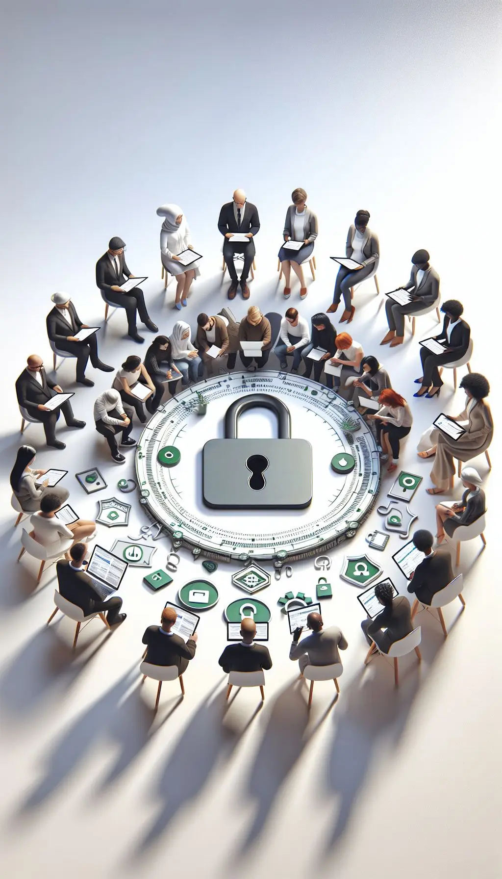 Ilustración de usuarios recibiendo orientación sobre derechos y obligaciones en Stake