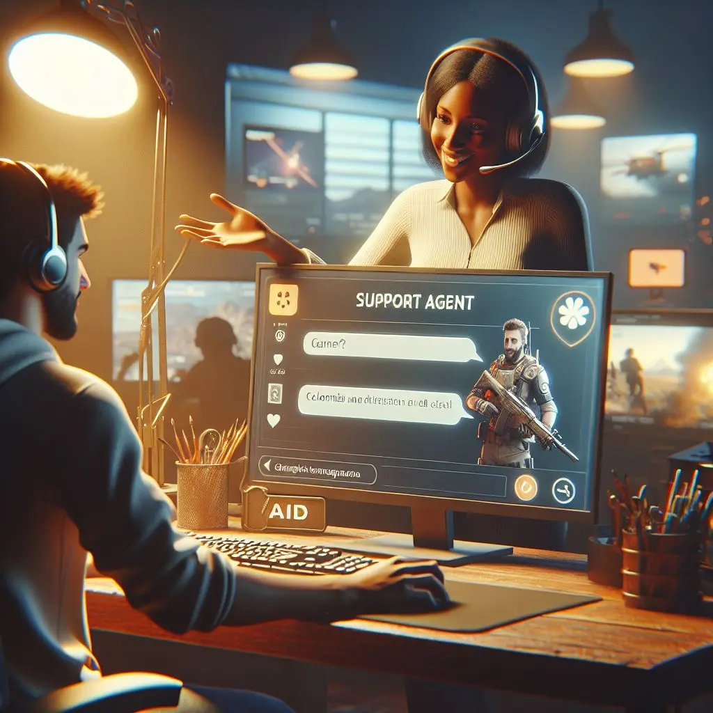 Agente de Stake ofreciendo soporte de chat en vivo para apostador colombiano