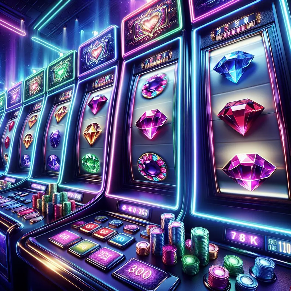 Carretes de Gems Bonanza girando con gemas coloridas en ambiente de casino online